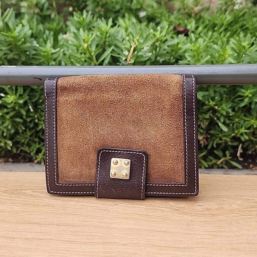 Loewe Anagram Brown Suede Wallet